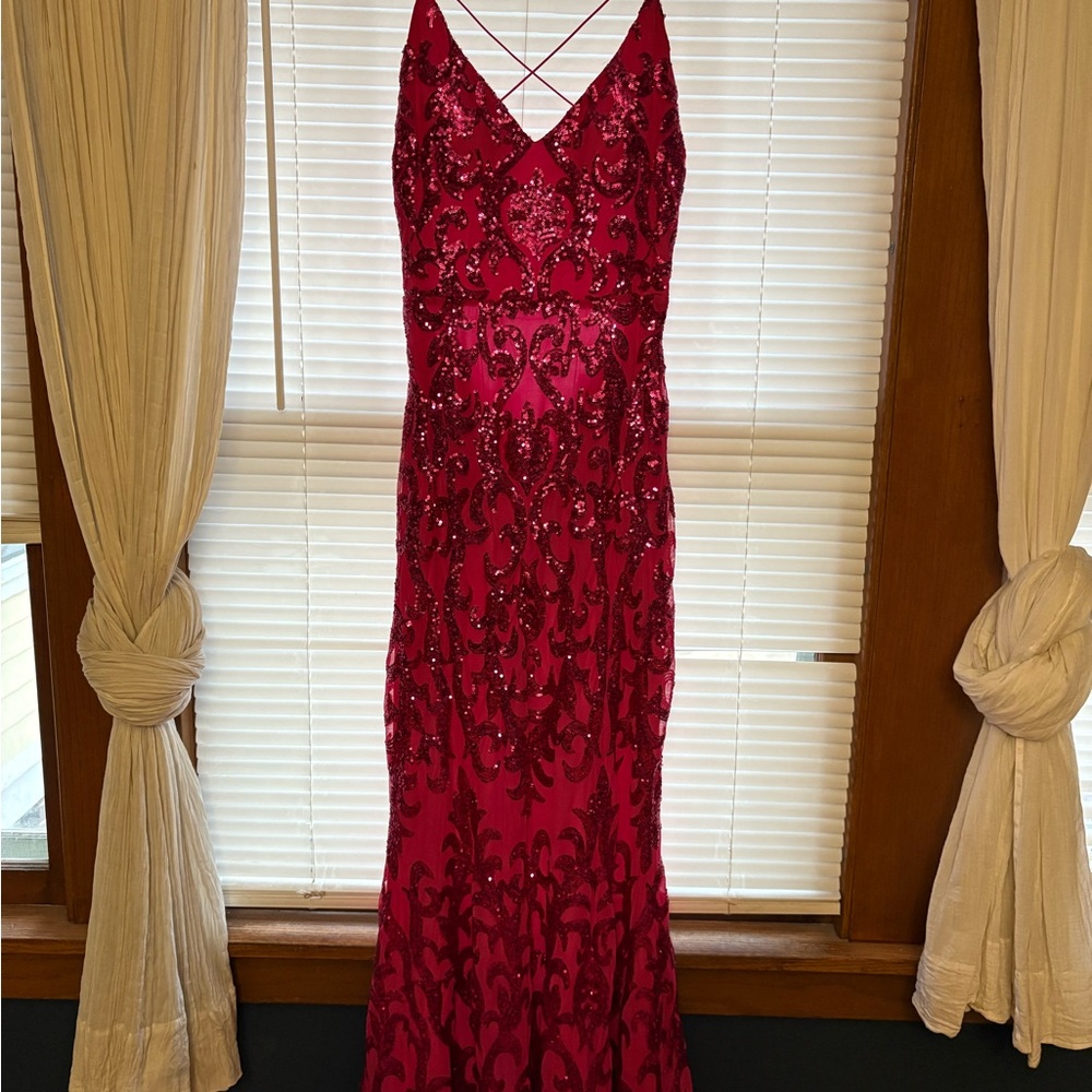 Elegant Pink Sequin Dress